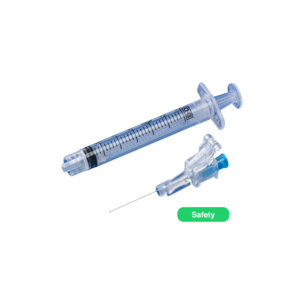 BD SafetyGlide™ with BD Luer-Lok™ Syringe packed aside
